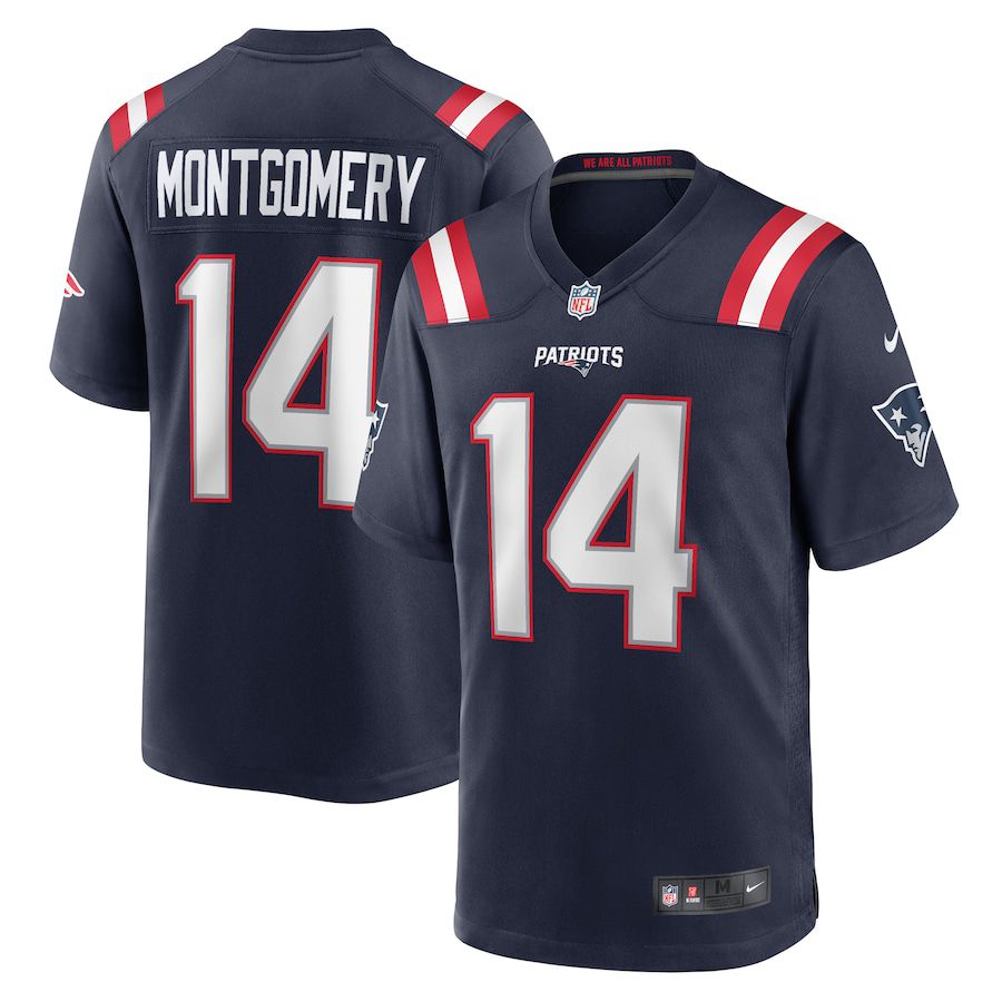 Cheap Men New England Patriots 14 Ty Montgomery Nike Navy Game NFL Jersey